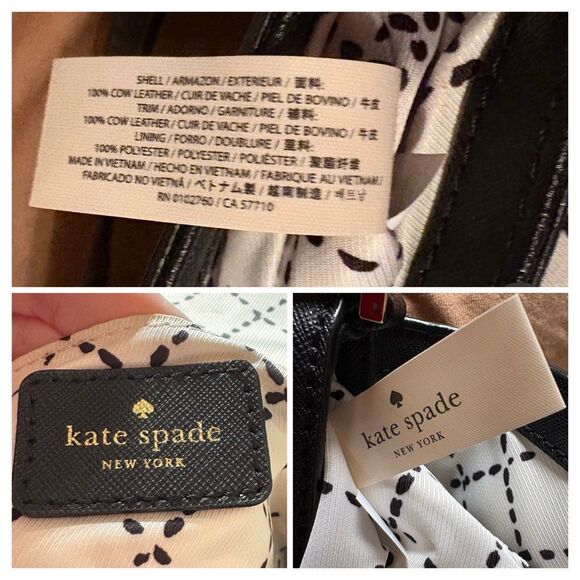 KATE SPADE - Newbury Lane Sally Saffiano Leather Turnlock Crossbody in Black. - Picture 12 of 14